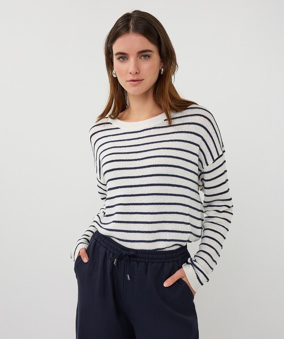Esqualo Sweater striped slub