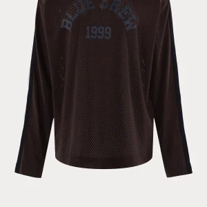 Anna Blue Dames Shirt Meshlong